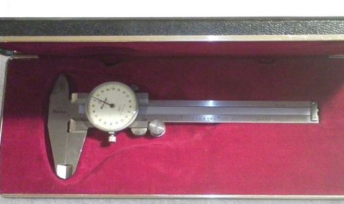 Vintage Mitutoyo 6&#034; Dial Caliper Ruler Measure # 525 629 With Case