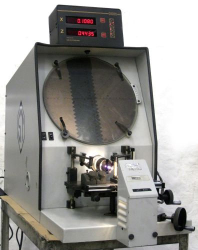 SCHERR TUMICO 14&#034; Mini HORIZONTAL BEAM OPTICAL COMPARATOR w/ DRO  (10X Lens)