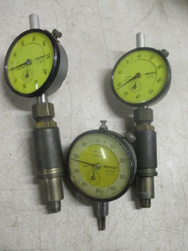Lot of 3 Mitutoyo Dial Indicators NO. 2047-11 and 2046-01