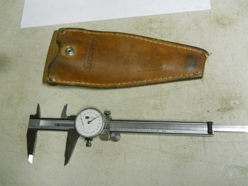 Craftsman 6&#034; dial caliper and starretts leather holster.   used for sale