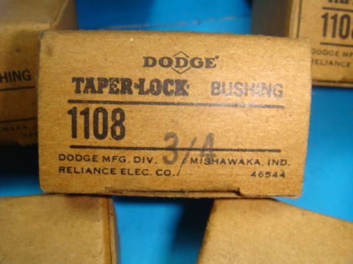 NEW DODGE TAPER LOCK BUSHING, 1108, 3/4 INCH, ONE LOT OF 16, NEW IN BOX