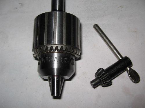 Jacobs # 2a drill chuck/key, 1/2&#034; straight shank,jt2 mount,0-3/8&#034;capacity for sale