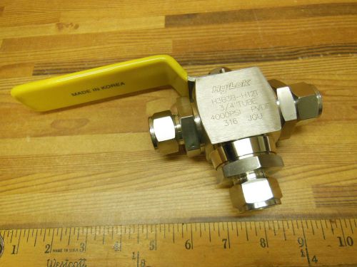 Hy-lok h3b3b-h12t 3/4&#034; tube 4000 psi ss 316 valve for sale