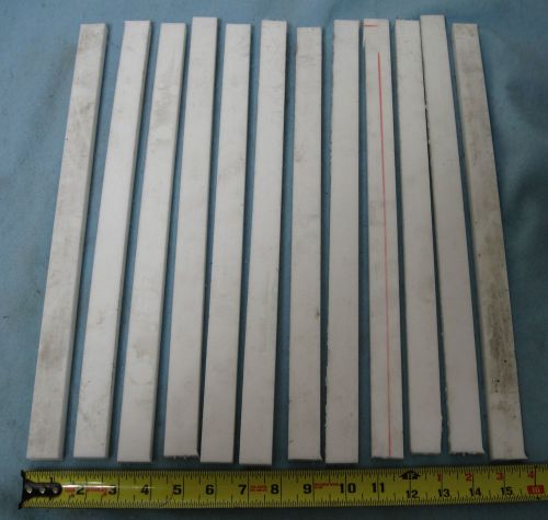 Lot of 12 Pieces: Virgin White Teflon Bar Cut Ends 1&#034; x .5&#034; x 17&#034; Long