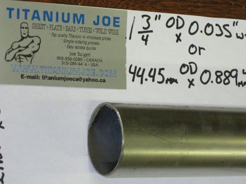 Titanium tubing  3al-2.5v  1.75&#034;od x 0.035&#034; wall x 72&#034; for sale