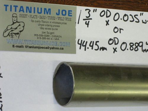 TITANIUM TUBING  3al-2.5v  1.75&#034;OD x 0.035&#034; wall x 72&#034;