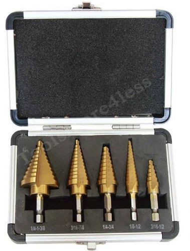 Step drill bit quick change 5pc for sale