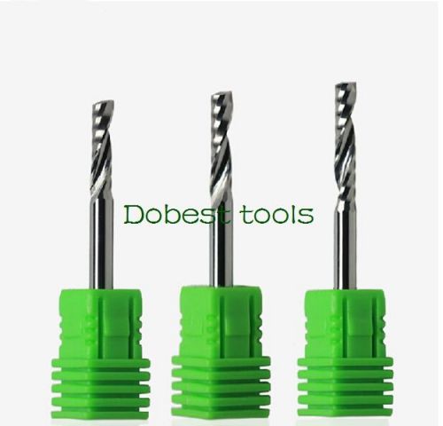 3pcs one/single flute spiral cnc router bits density board acrylic plastic 1.2mm for sale