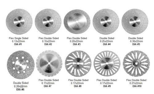 Diamond discs 0.20x22mm flex double sided  6pcs for sale