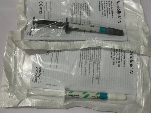 Vivadent  Dental IVOCLAR Vario link Syringes set of 2 catalyst and base  Long Ex