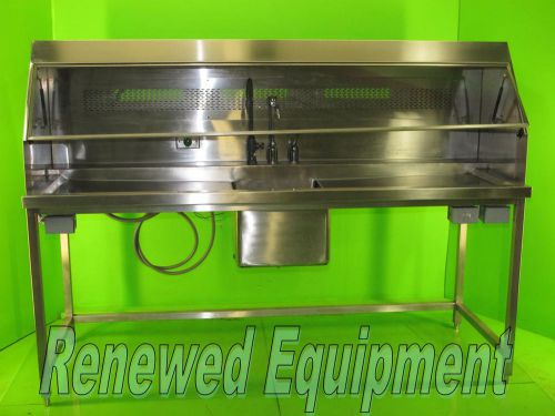 Stainless steel formalin dispenser laboratory wash sink hood station for sale