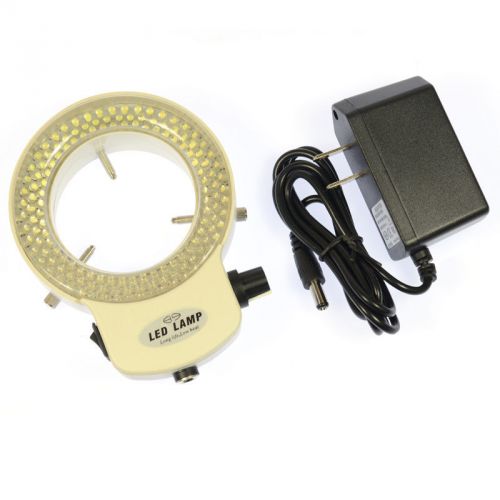 144 LED Stereo Microscope Ring Light Illuminator Adjustable Lamp White + Adapter