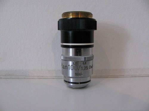 Zeiss plan 100/1.25 oel m.l. 160/- microscope objective for sale