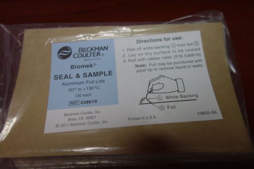 Beckman Coulter Biomek Seal &amp; Sample Aluminum Foil Lids 100/pk  53819