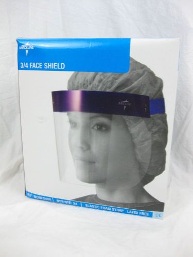 Medline Disposable 3/4 Face Shield Foam Elastic Band Box of 24 NONFS400