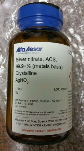 Silver Nitrate 1lb 454 ACS Grade 99.9% Crystalline AgNO3
