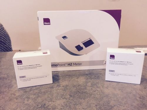 Alere hemopoint h2 meter and 2 boxes (200 tests) of alere hemopoint h2 microcuve for sale