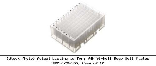 Vwr 96-well deep well plates 3905-520-300, case of 10 laboratory media for sale