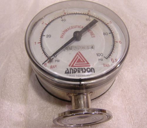 sanitary pressure gage anderson 3 1/2&#034; 100 psi transucer