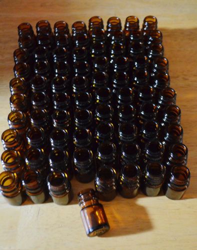 lot of 80 Brown Glass Screw top bottles app 7ml New old Stock No Caps.