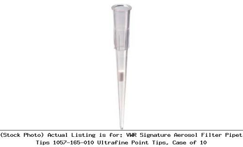 Vwr signature aerosol filter pipet tips 1057-165-010 ultrafine point tips, case for sale