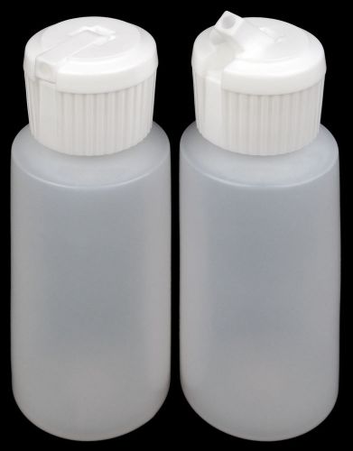 Plastic Bottle w/White Turret Lid, 1-oz., (HDPE), 20-Pack, New