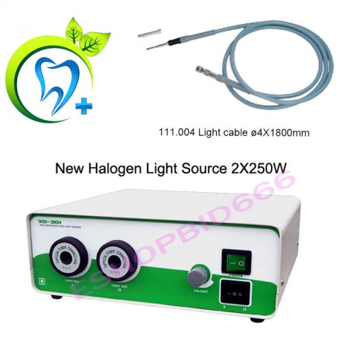 New Halogen Light Source 2X250W + 1 Fiber Cable ?4mmX1800mm CE FDA 100% Warranty