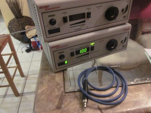 Stryker x6000 light source two units one fiber optic cable/for parts for sale