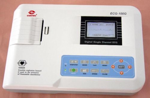 CONTEC New ECG100G Single Channel 12 Leed Portable ECG/EKG Machine with printer