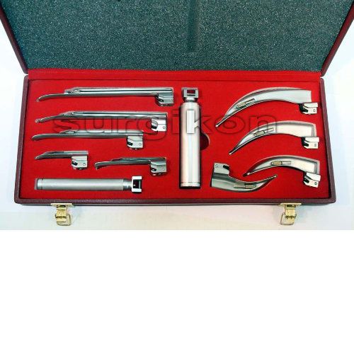 Mac laryngoscope 4 blades,miller laryngoscope 5 blades,2 handles, emt anesthesia for sale