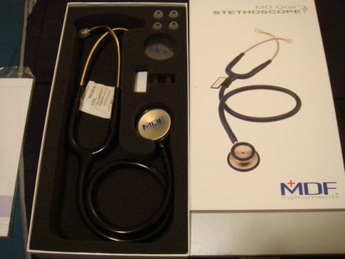 MDF Instruments MD One Stainless Steel Stethoscope - 22K Gold Edition (Black)