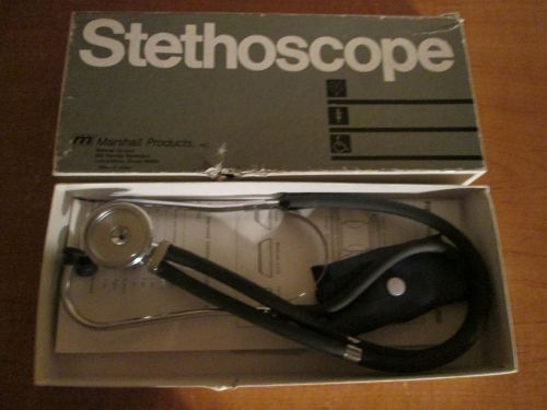 Stethoscope Medical Instrument Marshall Products W Box &amp; Attachments