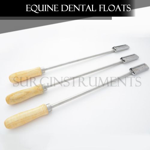 Set of 3 equine dental float rasp straight veterinary instruments for sale