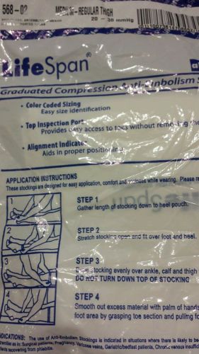 LifeSpan Graduated Compression Anti-Emboliam Stockings, Medium Regular Thigh