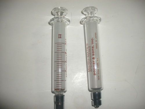 Lot of 2 5cc glass syringes luer lock B-D Multifit FREE SHIPPING
