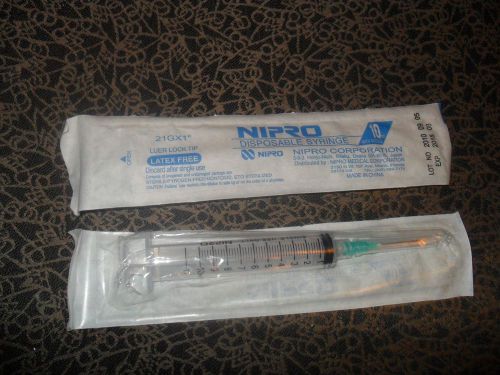10 ml Nipro Syringe Hypodermic Needle Sterile Luer Lock 21GX1&#034; x 2010