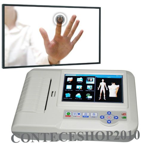 hot Touch Screen USB Digital 3/6 Channel ECG , ECG-600G free software