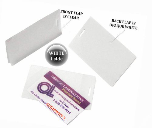Qty 300 white/clear luggage tag laminating pouches 2-1/2 x 4-1/4 by lam-it-all for sale