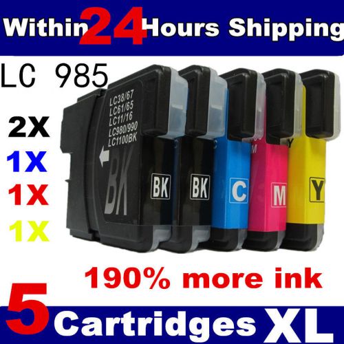 5 ink cartridges LC985 Compatible for Brother DCP &amp; MFC Printers