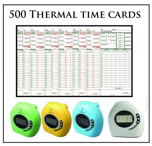 500 THERMAL TIME CARDS (SEMI-MONTHLY/MONTHLY)FOR TIME MASTERS THERMAL TIME CLOCK