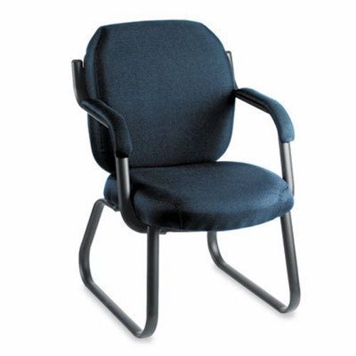 Global Series Guest Arm Chair, Sled Base, Ocean Blue Fabric (GLB4735BKPB08)