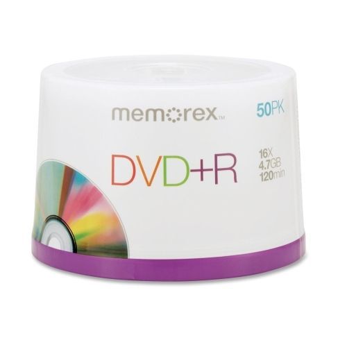 Memorex DVD Recordable Media - DVD+R -16x -4.7GB - 50 Pack -120mm2Hr