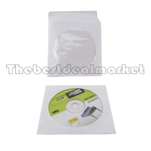 NEW 100 CD DVD Blu Ray Paper Sleeve Disc Window Envelope Holder 80g White