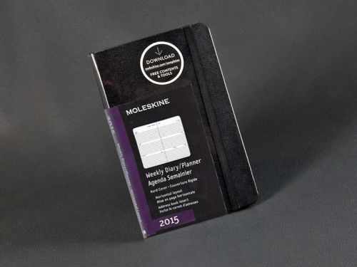 Moleskine 2015 horizontal small weekly planner notebook 12 month 3 1/2 &#034; x 5 1/2 &#034; for sale