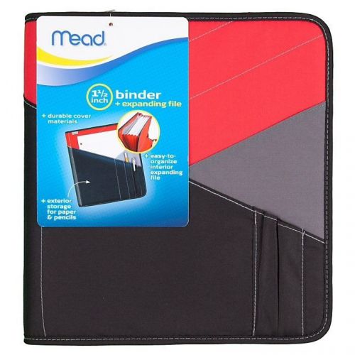 Mead zipper binder / coupon binder  1 1/2 inches red color