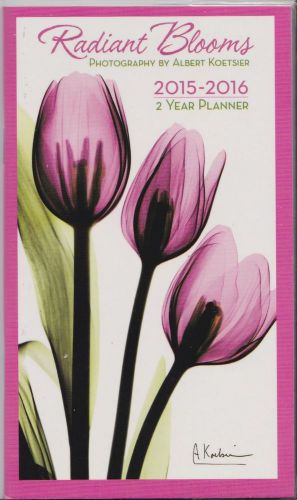 2015-2016 2 Year RADIANT BLOOMS Pocket Planner NEW Flowers Calendar