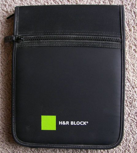 H&amp;R BLOCK  Black Carrying Case (PORTFOLIO)  - Leather Style - Leeds