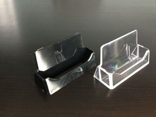 CLEAR or BLACK Acrylic Plastic Desktop Business Card Holder Displays