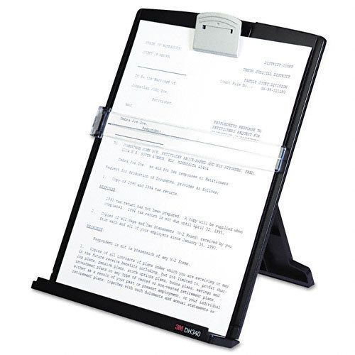 3M Fold-Flat Freestanding Desktop Copyholder, Plastic, 150 Sheet Capacity, Black