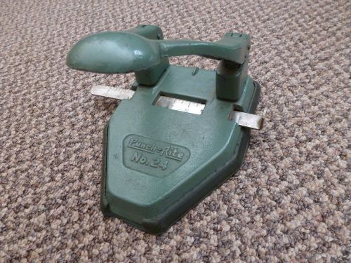 VINTAGE - PUNCH RITE 2 HOLE PUNCH - NO. 24 - GOOD CONDITION cast iron antique